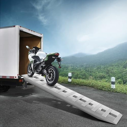 VEVOR Aluminum Ramps, 6000 lbs, Heavy-Duty Ramps with Top Hook Attaching End, Universal Loading Ramp for Motorcycle, Tractor, ATV/UTV, Trucks, Lawn Mower, 60" L x 12" W, 2Pcs - size: 6000lbs