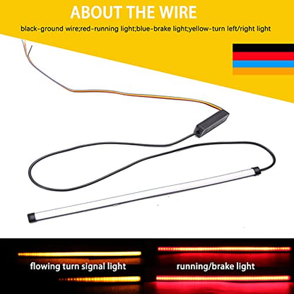 Universal led Light Strip Tail Brake Stop Running Turn Signal 108LED 11" Flexible led light for motorcycle