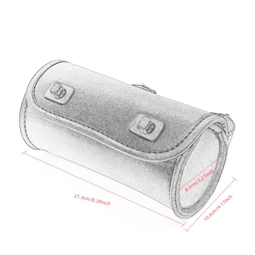 Mini Motorcycle Handlebar Bag Saddlebag Roll Tool Bag for Cafe Racer Bobber Chopper Storage pouch (Black) - color: Black