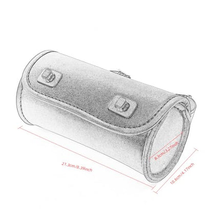 Mini Motorcycle Handlebar Bag Saddlebag Roll Tool Bag for Cafe Racer Bobber Chopper Storage pouch (Black) - color: Black