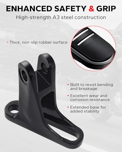 Amazicha Passenger Foot pegs Passenger Mini Footboard FootPegs Fit for Harley Davidson Touring Road King Electra Glide Road Glide Street Glide 1993-2024, Black