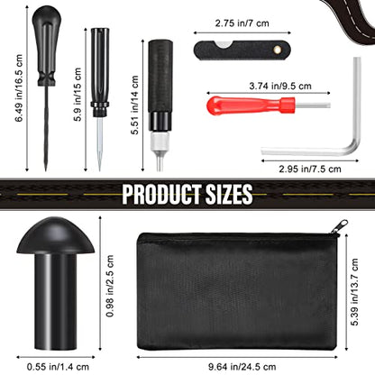 Landhoow 43 Pcs Tire Repair Kit Mushroom Plug Set, Heavy Duty Tubeless Tire Puncture Repair Tool Kit for Cars, Trucks, Motorcycles & ATV, Emergency Roadside Flat Fix Set with Portable Storage Pouch