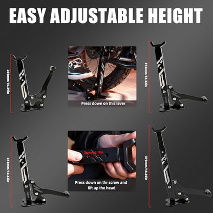 Motorcycle Front and Rear Wheel Stand Lift,Universal Portable Height Adjustable Jack Lift Stand for Most Wheels Maintenance - size: with handle