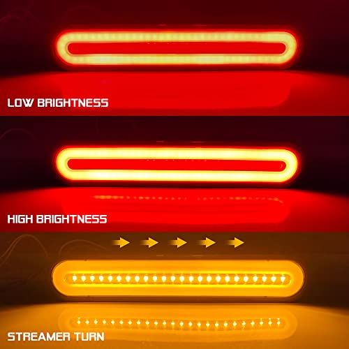 100 LED Trailer Tail Lights, 2835SMD Bright LED Stop/Brake/Sequential Turn Signal Light Bar, Waterproof, DC12-30V - color: Amber&Red