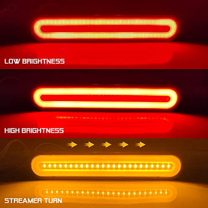 100 LED Trailer Tail Lights, 2835SMD Bright LED Stop/Brake/Sequential Turn Signal Light Bar, Waterproof, DC12-30V - color: Amber&Red