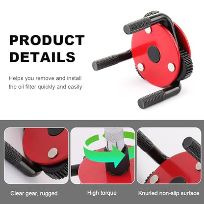 2 PCS Universal Oil Filter Wrench, Adjustable 3-Jaw Oil Filter Removal Tool From 2-1/2 to 4 inch & 3 to 5-1/2 inch, Oil Filter Wrench Change Set Fits 1/2'' & 3/8'' Drive