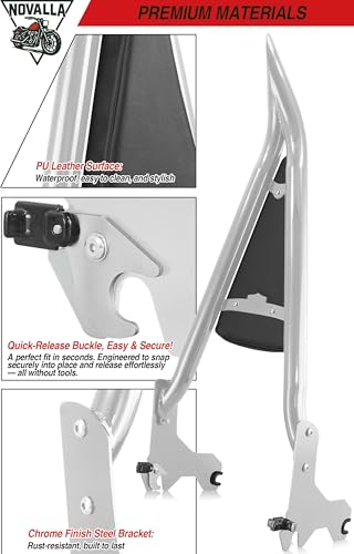 33” Tall Detachable Sissy Bar Backrest Pad Fit For Harley Davidson Softail Harley, Softail Models 2018-2025 Low Rider FXLR FXRST FXLRS FXLRST FLSB (C) - color: C