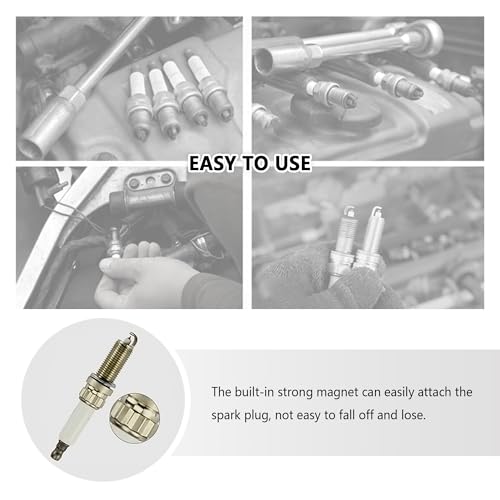 18mm Magnetic Spark Plug Socket,6-Point 3/8" Drive Thin Wall Spark Plug Socket,Universal Sparks Plugs Removal Tool Car Accessories for Most Cars Trucks SUVs - color: 18 mm