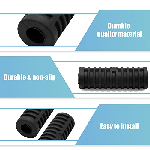 uxcell 1 Pair 12mm 15mm Inner Diameter Rubber Nonslip Footrest Pedal Foot Peg Cover Shell Black for Motorcycle