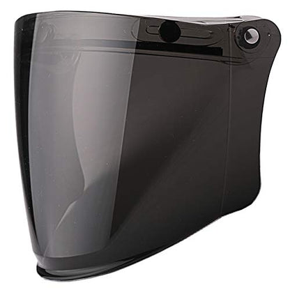 Universal 3 Snap-Button Visor for Open Face Motorcycle Helmet Wind Shield Flip Up Down (Smoke) - color: Smoke