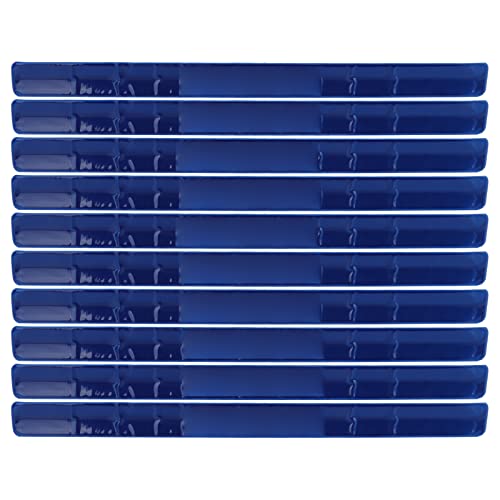 Kadimendium Reflective Steel Slap Armband Bracelets 10 Pack Safety Bands for Clothing Night Riding (Blue)