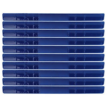 Kadimendium Reflective Steel Slap Armband Bracelets 10 Pack Safety Bands for Clothing Night Riding (Blue)