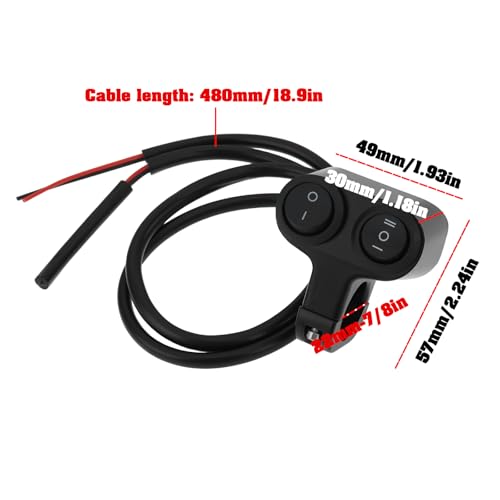 Motorcycle Handlebar Dual Button Switch 12V for 7/8 inch (22mm) Handlebar Compatible with Motorcycle ATV EBike