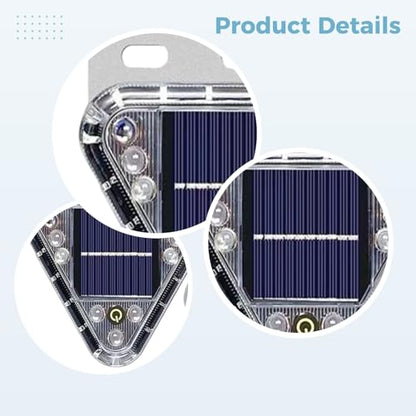 Generic Waterproof 2 Pcs Light for Trucks, Solar Powered, Triangle Tail Warning Light with Metal Bracket, High Power