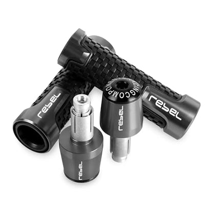 7/8'' Anti-Slip Grip Hand Motorcycle Handlebar Handle Bar Grips End Plugs For HONDA Rebel300 CMX500 CMX300 Rebel CMX 500 300(B-GRAY) - color: B-GRAY