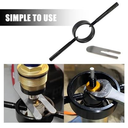 Zpana Motorcycle Fork Spring Compressor Tool Kit, 2PCS/Set Metal Motorbikes Radial Pin Spanner Cartridge Rod Holding Tool, Motor Fork Maintenance Set for Most Upside Down Street Bike