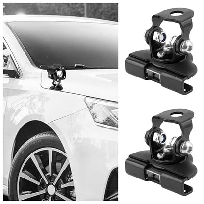 2PCS Car LED Light Bar Mounting Brackets with Hex Wrenches,Adjustable Car Accessories Hood Mount Light Brackets,Universal Car LED Grill Lights Bar Brackets for Car Truck SUV (Black) - color: Black