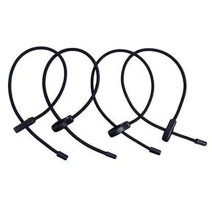 Heavy Duty Adjustable Elastics Stretch Lock Shock Bungee Cords Rope with PVC Coated Buckle All Black for Motorcycle, Cargo, Camping, RV, Trailer, Bicycle Carrier Rack, Trunk,Luggage (4 Pack)