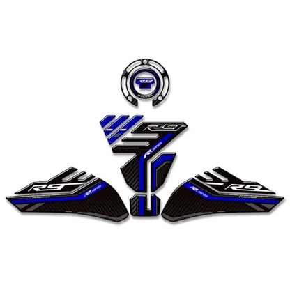 Motorcycle Tank Pad Compatible with Yamaha YZF R9 YZFR9 2025 2026 Motorcycle Fuel Tank Protector Gas Tank Decals YZF R9 Tank Pad Fuel Tank Kit Knee Stickers Decals Protection (A-11) - color: A-11