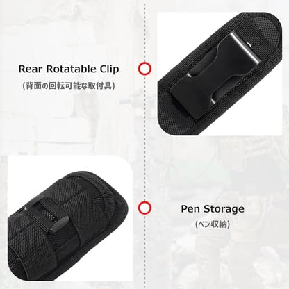 Azarxis Tactical Mini Belt Pouches, Multi-Purpose Small Battery Case Compact Utility EDC Card Slot Holder Waist Bags Military Molle Pack Sundries Storage Pack - color: #03 Black - Style A