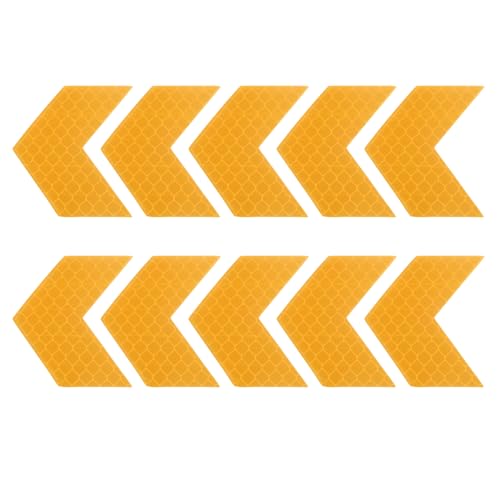 PATIKIL Reflective Stickers (Arrow, Yellow) (50 Pcs) High Visibility Safety Reflective Tape Adhesive Waterproof Warning Strips for Car/Motorcycle/Helmet/Trailer Truck - color: Yellow, size: Arrow