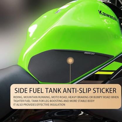 NIGHT CAT Gas Tank Protectors,Compatible with N 650 650,Motorcycle Tank Side Traction Pad,Fuel Tank Anti-Skid Protection Stickers(650 Green) - color: 650 Green