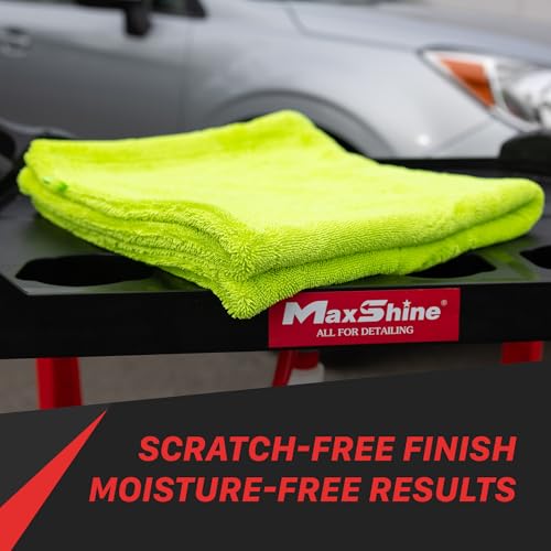 Maxshine Universal Car Drying Towel 30” x 30” | 1600GSM Plush Double-Sided Microfiber | Super Absorbent Rinse-Free Drying Towel for Car Wash & Detailing | Scratch-Free, Lint-Free Auto Care Cloth - size: 29" x 29" Green
