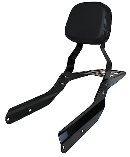 YHMOTO Passenger Sissybar Backrest with Luggage Rack Fits for Honda VTX 1300 1800 N/R/S Models 2002-2008 (Black) - size: Black