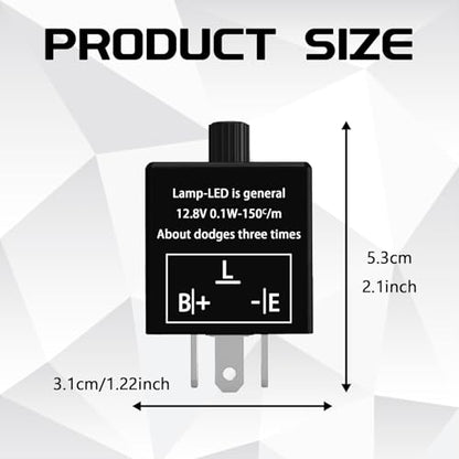 Flasher Relay for LED Turn Signal CF13 LED Flasher Relay 3-Pin 12V LED Electronic Turn Signal Flash Plugin Flasher for Lights Fix Hazard Warn Hyper Blink Flash CF-13 EP34 JL-02(Adjustable) - size: CF13 Adjustable