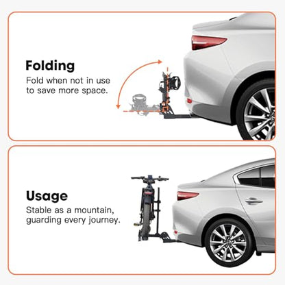 CRAVOT CyberRack E1 Electric Bike Rack, 100 lbs Capacity Foldable E Bike Racks for Tow Hitch Heavy Electric Bike Carrier for 1 E-Bike, Up to 5-inch Fat Tire 2'' Receiver w/Lock - size: E1 100lbs
