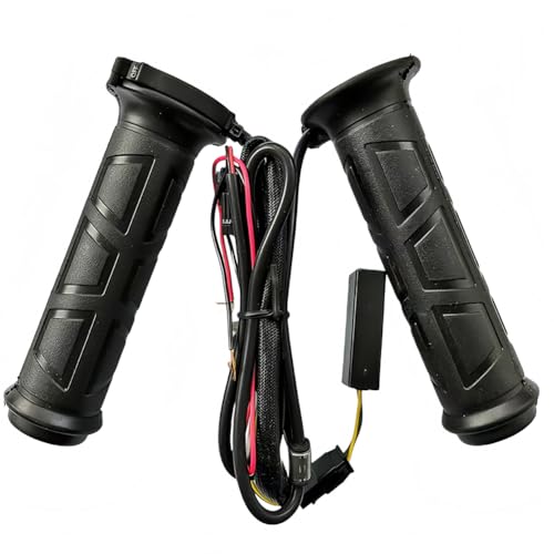 7/8'' ATV Heated Handlebar Grips 12V 3 Gears Adjustable Temperature Handlebar Grip Heater Waterproof Anti-Slip Heated Grips for ATV Handlebars