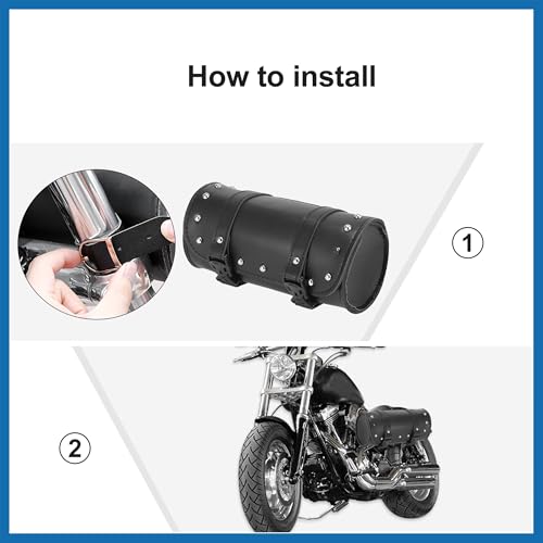 Universal Motorcycle Fork Handlebar Tool Bag Cycling Storage Pouch Bag Waterproof Faux Leather Black Item Replacement