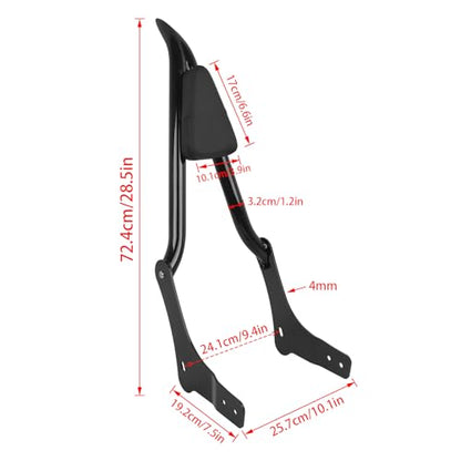 CHIFUN 28.5" Rear Passenger Backrest Detachable Sissy Bar with Pad Replacement for Honda Rebel 1100 CMX1100 CMX 1100 2021-2025 (Gloss Black)