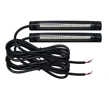 2Pcs 10CM Amber led Strip Motorcycle Turn signal lights,Universal Front Rear Indicator Blinker Tail Light Bars with 24LED 12V for Motorcycle Trailer ATV UTV SUV Golf Cart