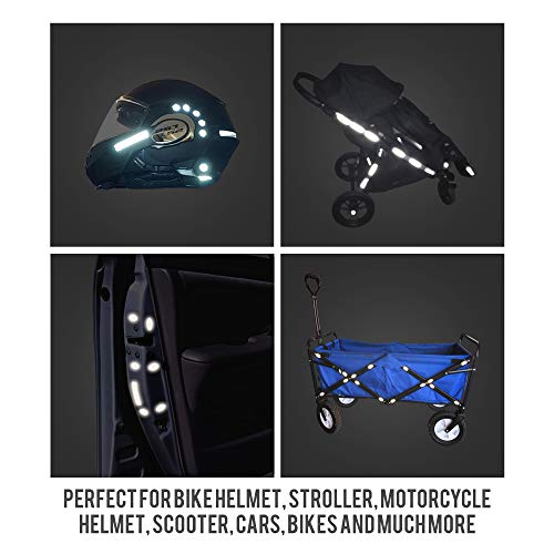ReflecToes 330 Reflective Stickers Oval 5 Pack - Bicycle Frame, Helmet, Stroller, Scooter, Pedals - 5 Pack - 3.5 x 5.5 inches Per Sheet - 150 Bright Retro Reflective Stickers 330 Candle Power - style: Oval 330