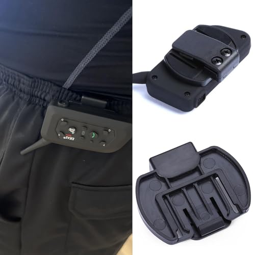 2 PCS Belt Clips for FBIM V4 V6 with 3.5mm Round Jack Referee Headsets Motorcycle Helmet Accessory Clips and Mounts for Headset Integration - color: Raido with 3.5mm round interface