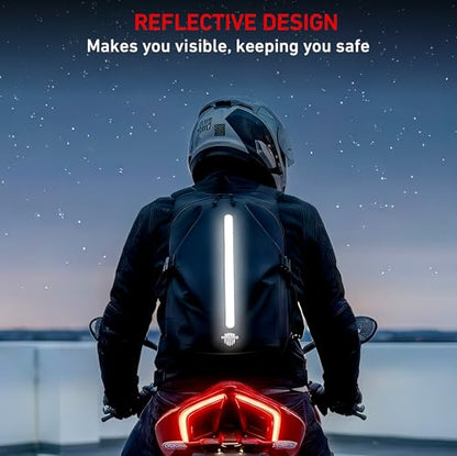 Nomad Motorcycle Backpack for Men/Women, Helmet/Laptop Luggage Bag Reflective Motorbike Riding Back Packs Lightweight Weekender Daily Travel Gear Bag Hiking Backpack for Camping, Sport, Gym, Cycling