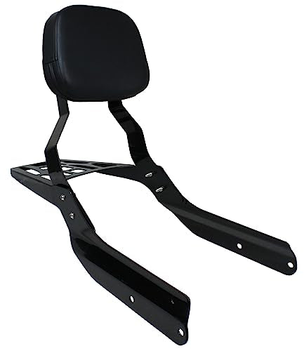YHMOTO Passenger Sissybar Backrest with Luggage Rack Fits for Honda VTX 1300 1800 N/R/S Models 2002-2008 (Black) - size: Black