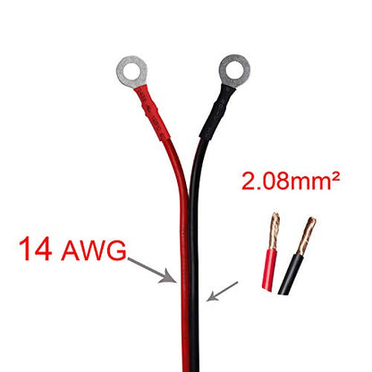 CUZEC 4FT/1.22m 14AWG Ring Terminal To SAE Harness Quick Connect/Disconnect Assembly, 20A Fuse