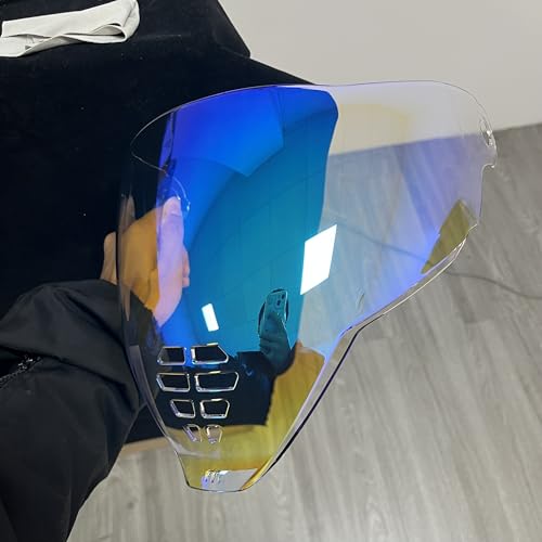 YMTSGEA Airflite Helmet Visor Replacement for IC-06.Motorcycle Helmet Shield UV Protection Compatible with Airflite IC-06 (Revo Clear Blue) - color: Revo Clear Blue