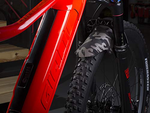 MTB Front Wheel Mud Guard - Lightweight & Durable Protection - Universal Fit - Protect Against Mud, Water Spray and More - color: Camo/Black