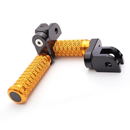 MC MOTOPARTS POLE Gold CNC 25mm Extension Riser Front Foot Pegs Compatible with YZF R3 2015-2017 - color: Gold, size: 25 mm Extension