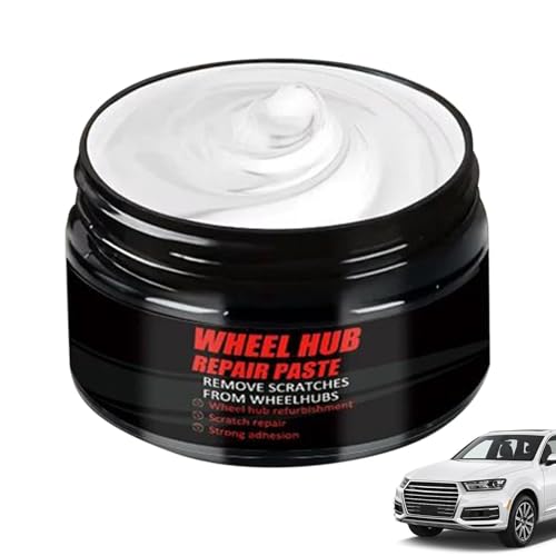Wheel Cream, 50g Rim Scratch Repair Kit, Swirl Remover with Applicator Sponge Easy Buffing Care Design for Vehicles Trucks Rv Motorcycles Marine Auto Detailing Car