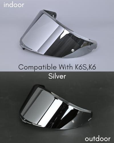 Compatible With K6S Visor K6 Face Shield Replacement Tinted Visor Helmet Accessories (Silver) - color: Silver