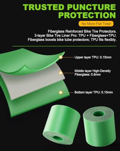 Julai Bike Tire Liner Pro, Inner Tube Bicycle Flat Protector Compatible with 20/24/26/27.5/29" - size: 700x35-45C; 26/29x1.5-1.75"