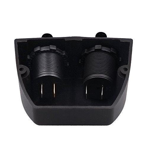 BlueFire Two Hole Tent Type Panel 4.2a Dual USB Charger + 12V/24V Cigarette Lighter Socket for Car Motorcycle Boat Marine ATV RV