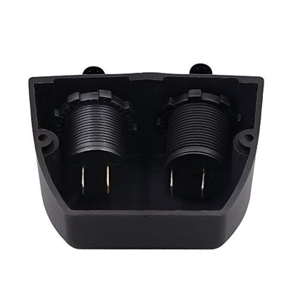 BlueFire Two Hole Tent Type Panel 4.2a Dual USB Charger + 12V/24V Cigarette Lighter Socket for Car Motorcycle Boat Marine ATV RV