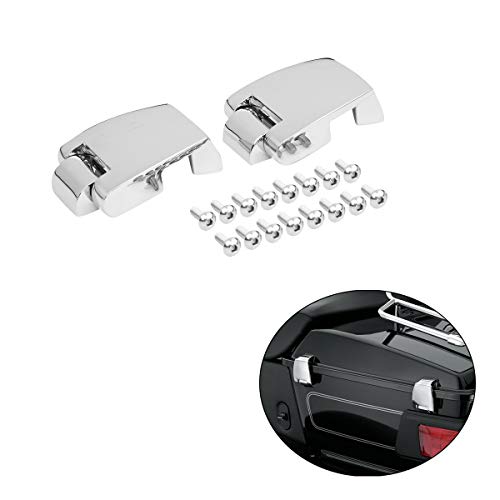 Tour Trunk Hinges Fit for Harley Davidson Touring and Trike Models Equipped with Razor Chopped or King Trunk Luggage 1988-2013 Mirror-Chrome Finish Sold as Pairs