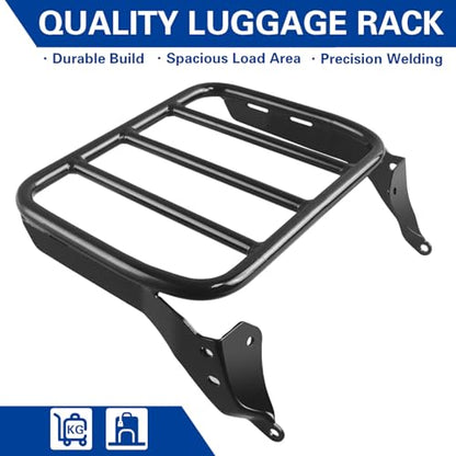 Detachable Backrest Sissy Bar Pack of Sport Luggage Rack for Harley Softail Sport Glide Low Rider FLSB FXLR FXLRS FXLRST 2018-Later Black with Docking Hardware Kit (19") - size: 19"