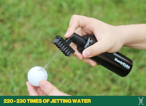 Handy Picks Golf Club Cleaner with Water Bottle Holds 5.5 OZ, Heavy Duty Metal Retractable Magnetic Clip, Waffle Microfiber Golf Towel, Ideal Water Brush Combo - color: Green
